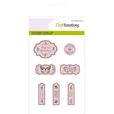 CraftEmotions Clear Stamps - Etiketten